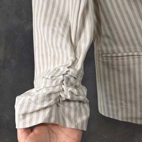 Roz & Ali Women's SZ S Striped Blazer w/ Lace Accents Cutesy Cottagecore - Picture 6 of 8